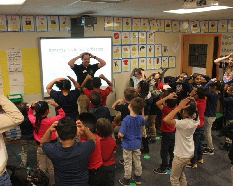 HSPPR employee playing with local elementary school kids